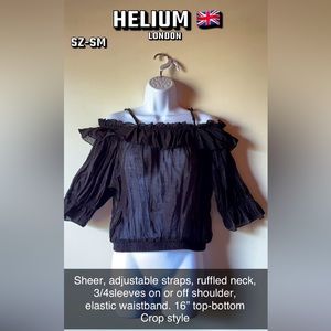 HELIUM London Ruffled Off Shoulder Top